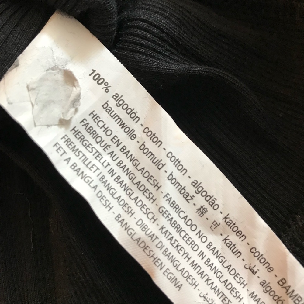 Zara Black Ribbed Button-Up Top - Picture 7 of 8